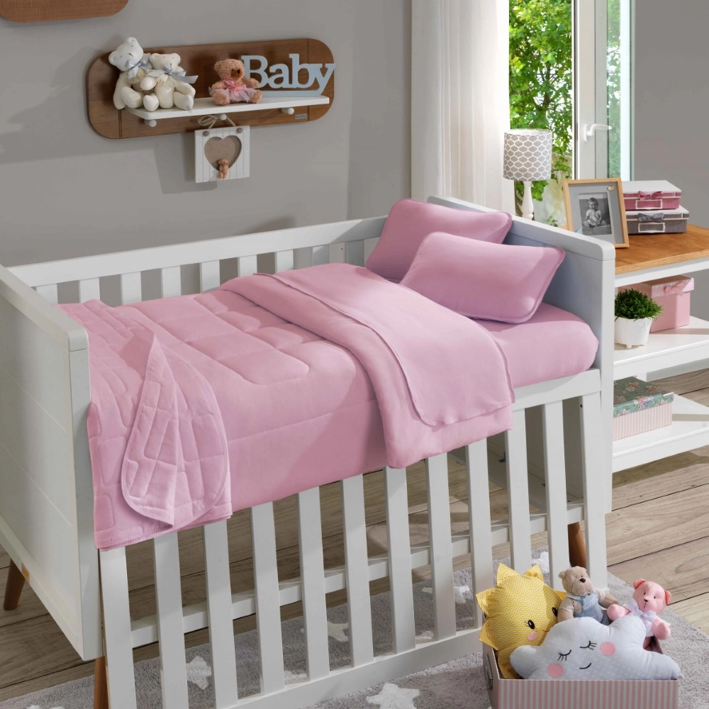LENÇOL AVULSO LISO SOFT BABY |BABY 12| 100% ALG - ROSA