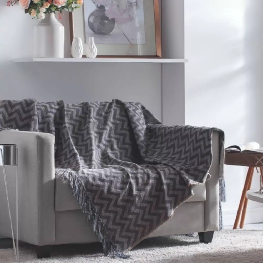 MANTA P/ SOFÁ JACQUARD CASABLANCA - MISSONI 170X140|ADOMES| 53%ALG/47% POL - CASTOR