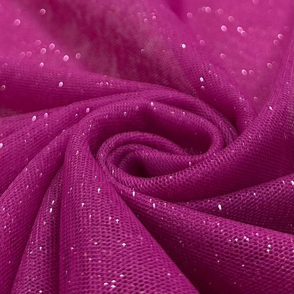 TECIDO TULE COM GLITTER-100% POL - FÚCSIA (9269)