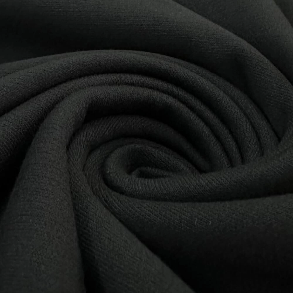 MOLETOM FLANELADO- 100cmX190cmL- 42% ALG/58% POL - PRETO