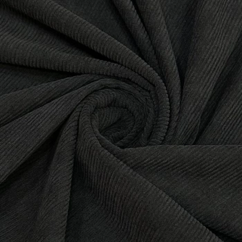 MALHA VELUDO COTELÊ -100cmX150cmL-98% POL/ 02% ELAST - PRETO