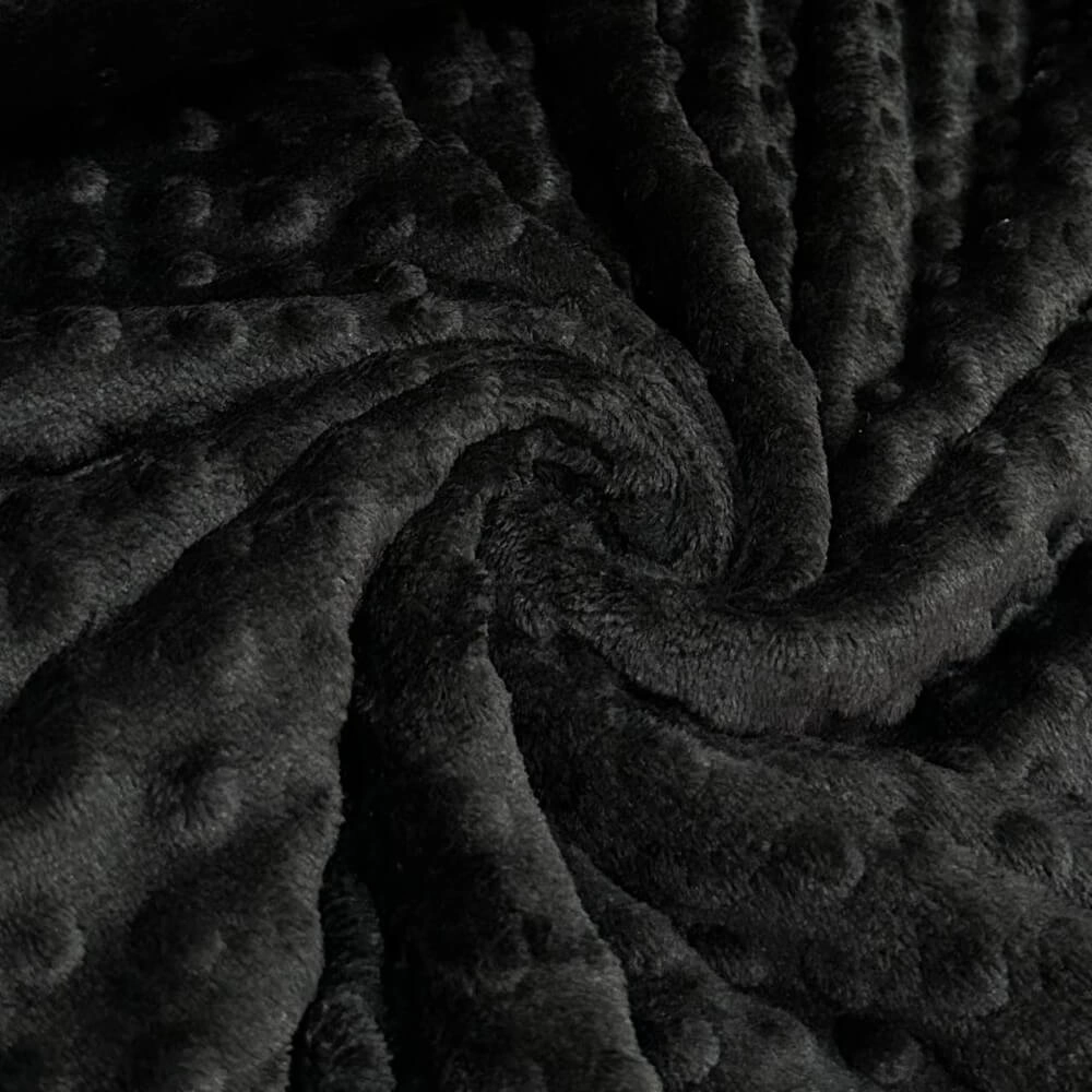 PELÚCIA FLEECE DOTS -100cmX160cm  100% POL-PRETO