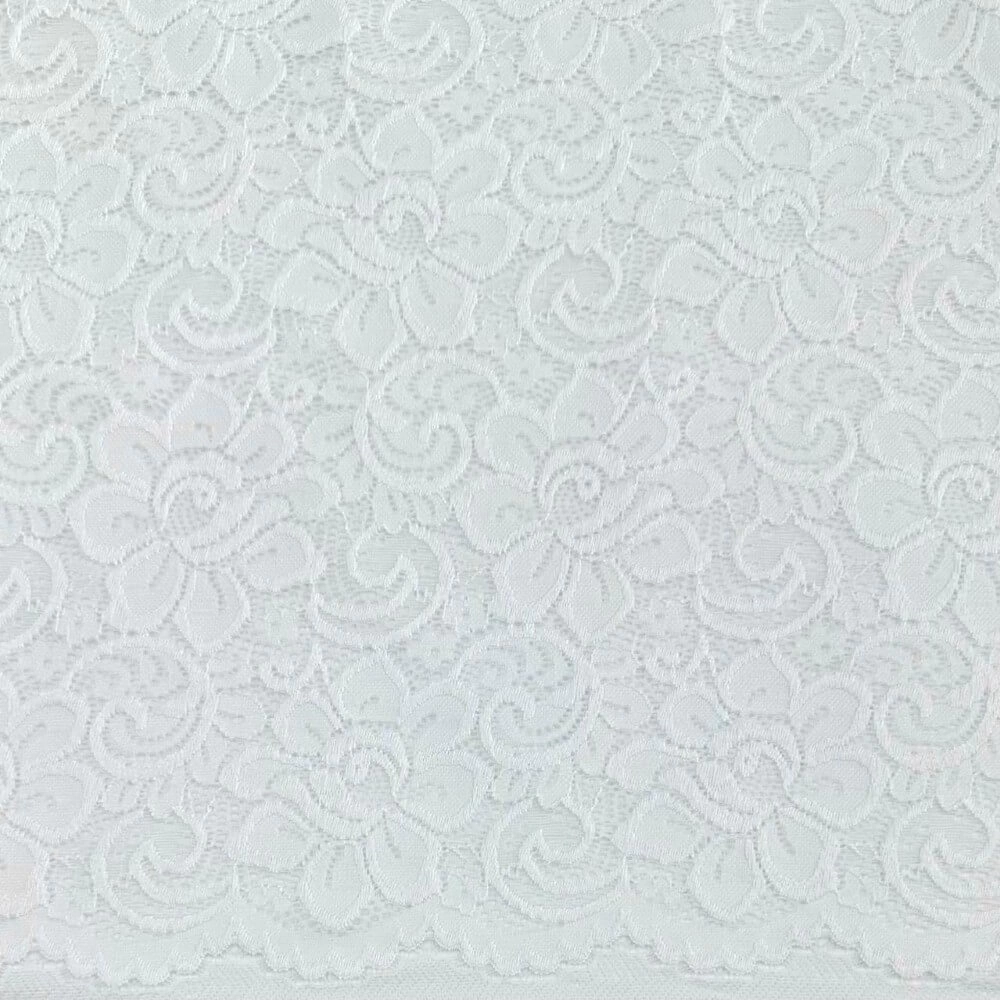 TECIDO RENDA DE MALHA -100cmX150cm-92%PA-08%ELAST-BRANCO
