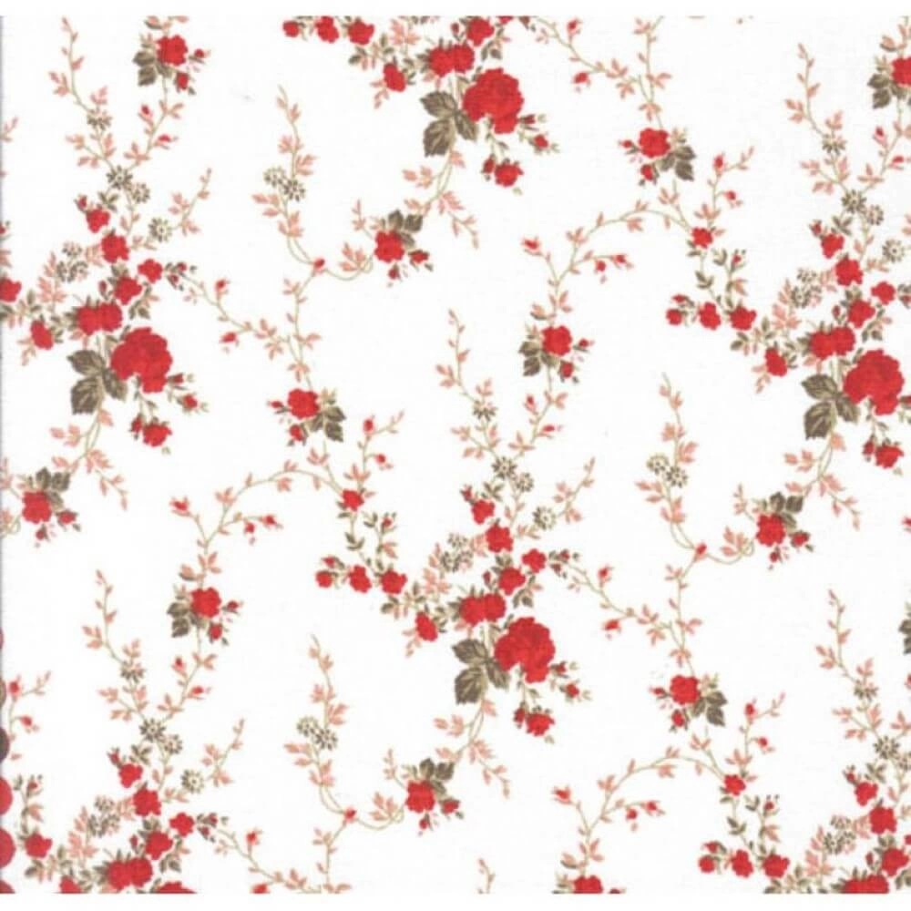 TECIDO TRICOLINE FLORAL  SARAH - 100cmX150cmL -100% ALG