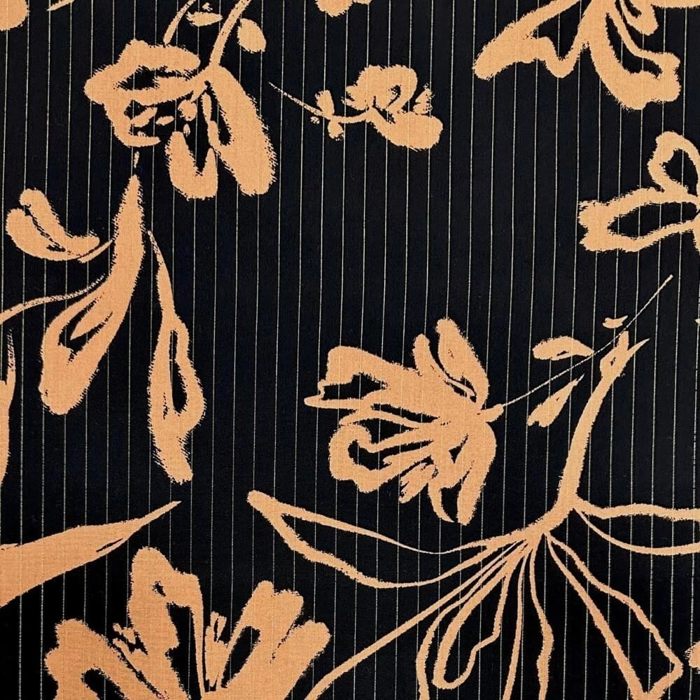 VISCOSE ESTAMPADA |LUREX/DOURADO/RISCA DE GIZ| 150L -100%VIS -0311175
