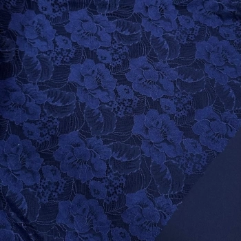 RENDA CHANTILLY -100cmx150cm-95% PA/05%ELAST - AZUL MARINHO