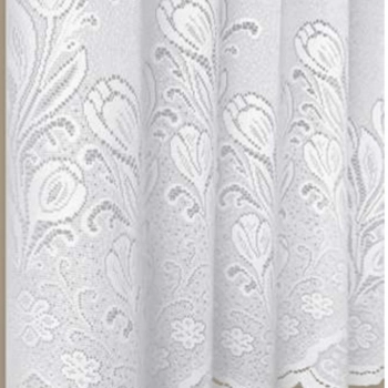 RENDA CORTINA VARÃO TULIPAS-100cmX130cm+30cm -BRANCA